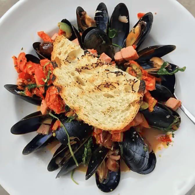 Steamed Pei Mussels.