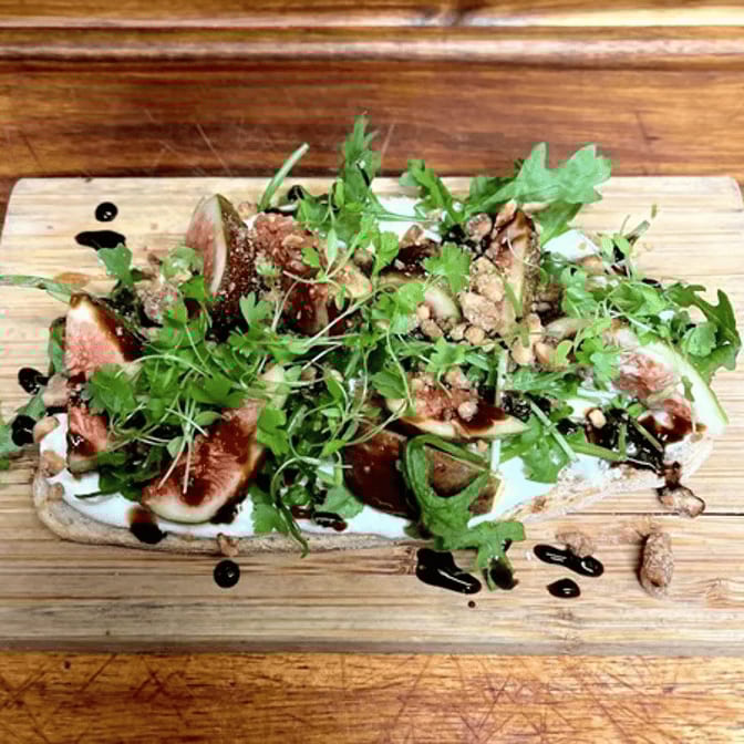 Black Mission Fig, Burrata & Baby Arugula.