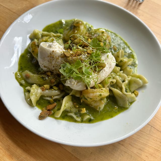Pistachio Pesto Campanelle.
